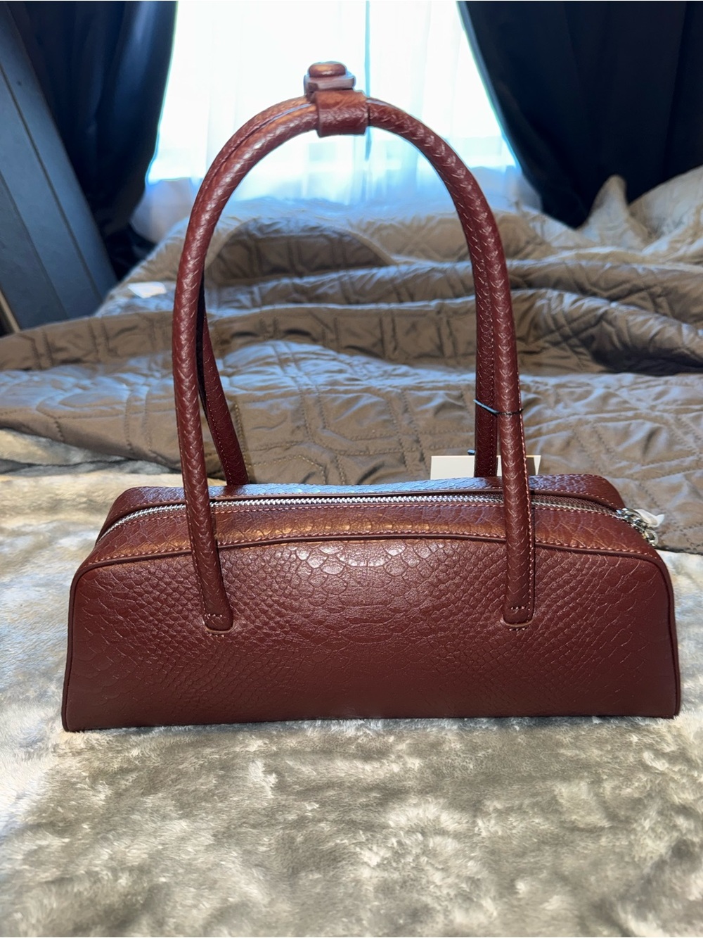 Freja New York Mercer Berry Croc Bag - Picture 3 of 7